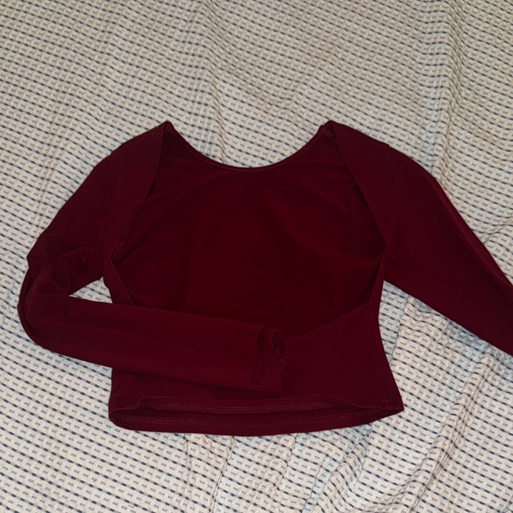 Backless edikted red long sleeve top
